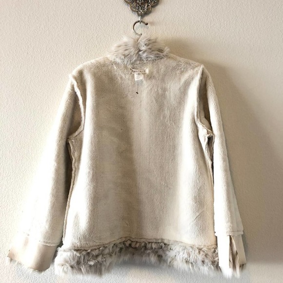 White House | Black Market  Ivory Faux Suede Coat - Picture 6 of 8